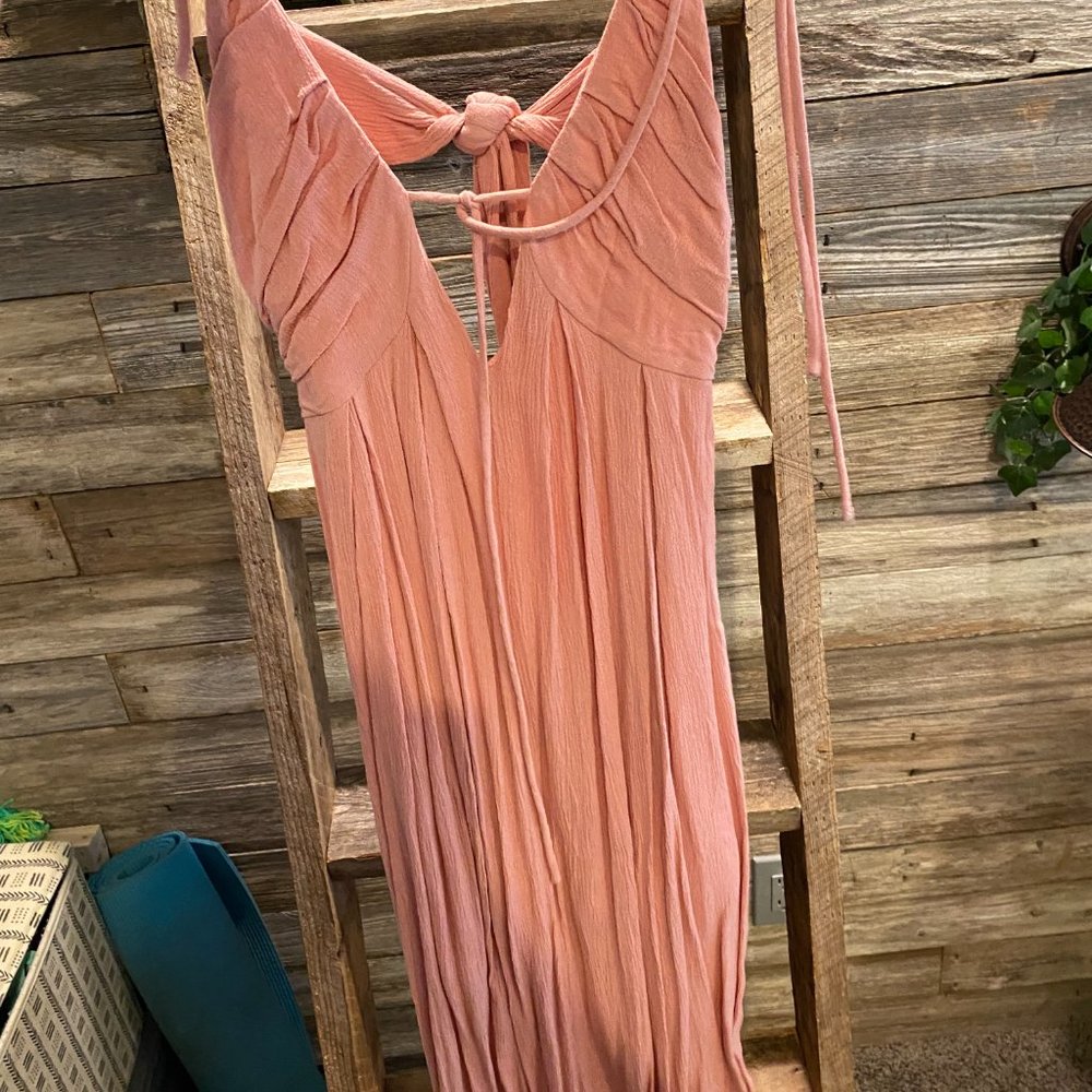 Floor length blush dress